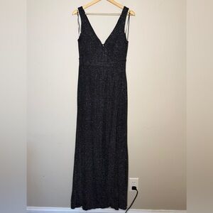 Midnight Doll Black Glitter Dress with High Slit sz 13